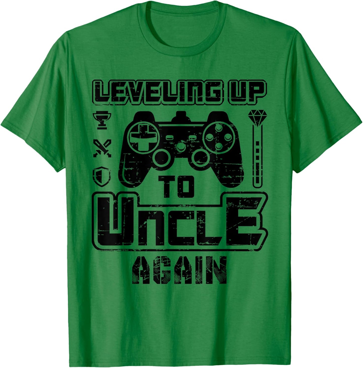 Leveling Up To Uncle Again Pregnancy Announcement T-Shirt - T-Shirt | Irish Green