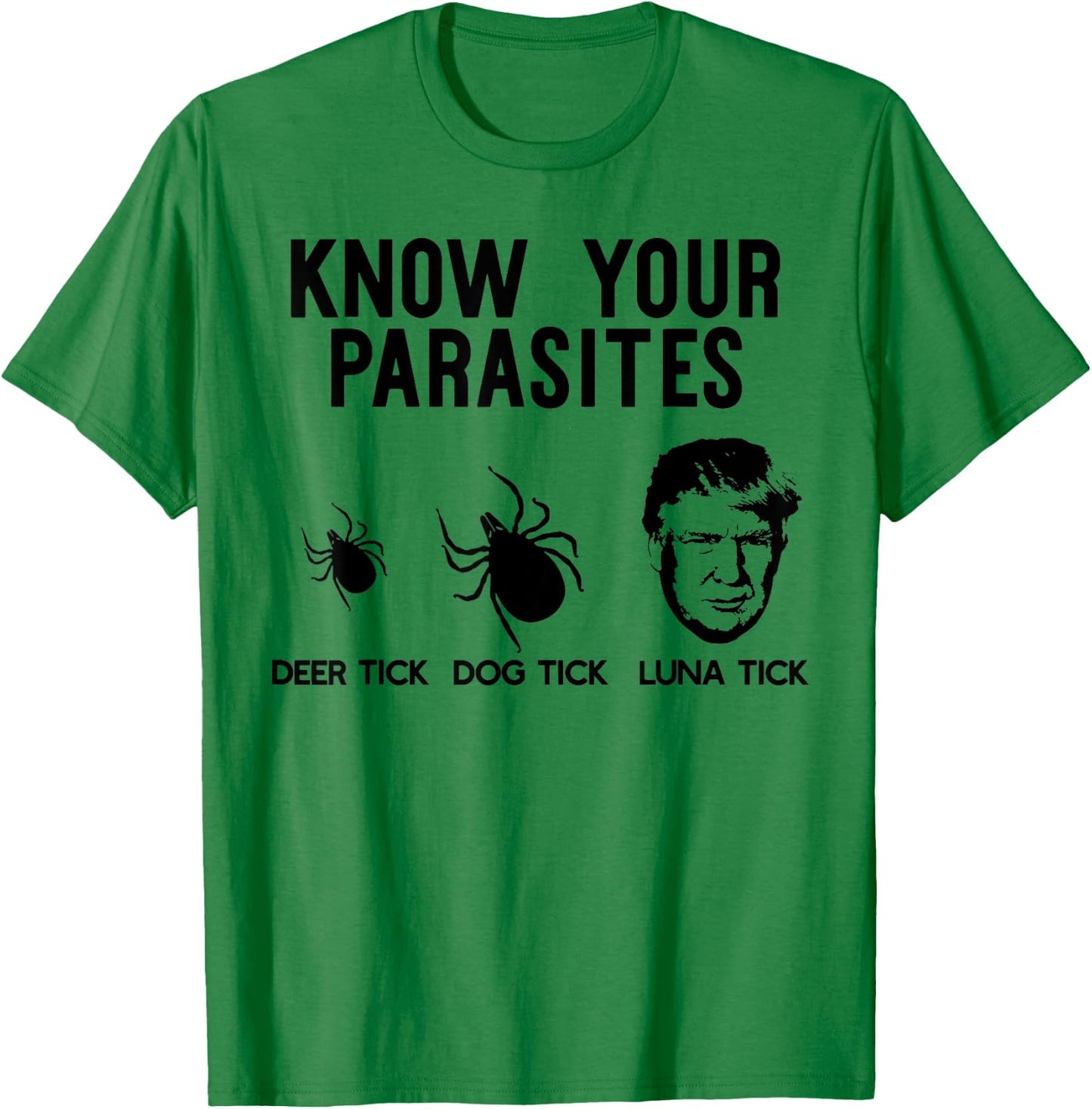 Know Your Parasites Deer Tick Dog Tick Luna Tick T-Shirt - T-Shirt | Irish Green