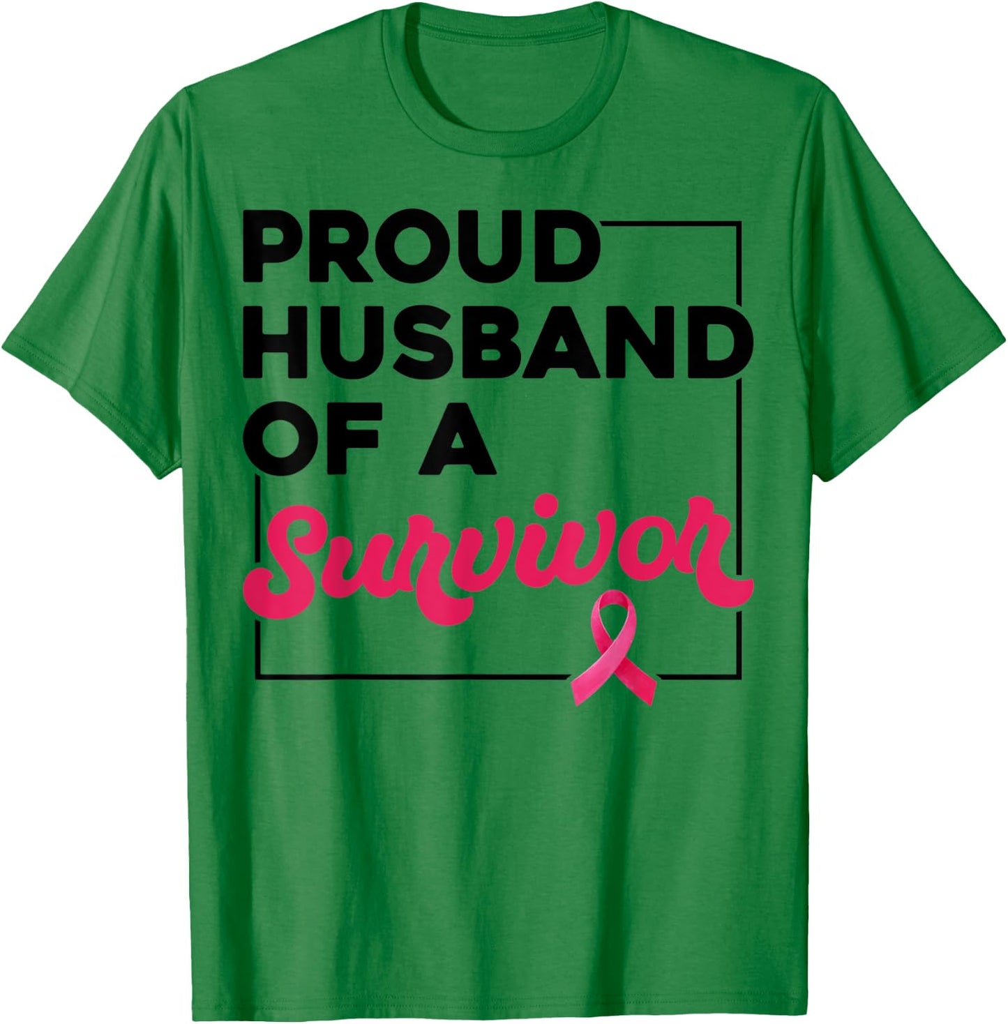 Proud Husband Of Survivor Breast Cancer Awareness Christmas T-Shirt - T-Shirt | Irish Green