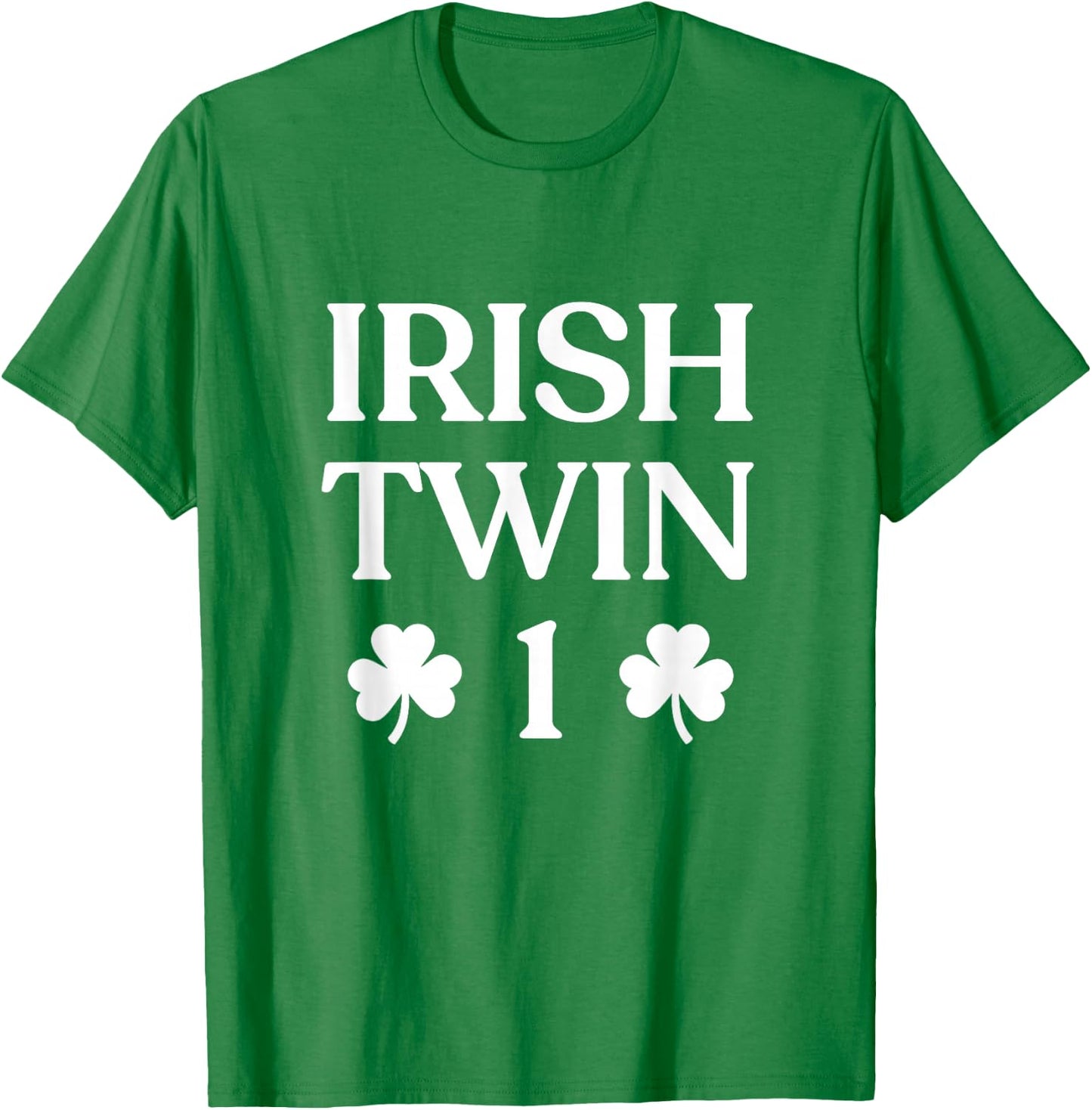 Irish Twin 1 Funny St Patricks Day Women Men Kids Twins T-Shirt - T-Shirt | Irish Green