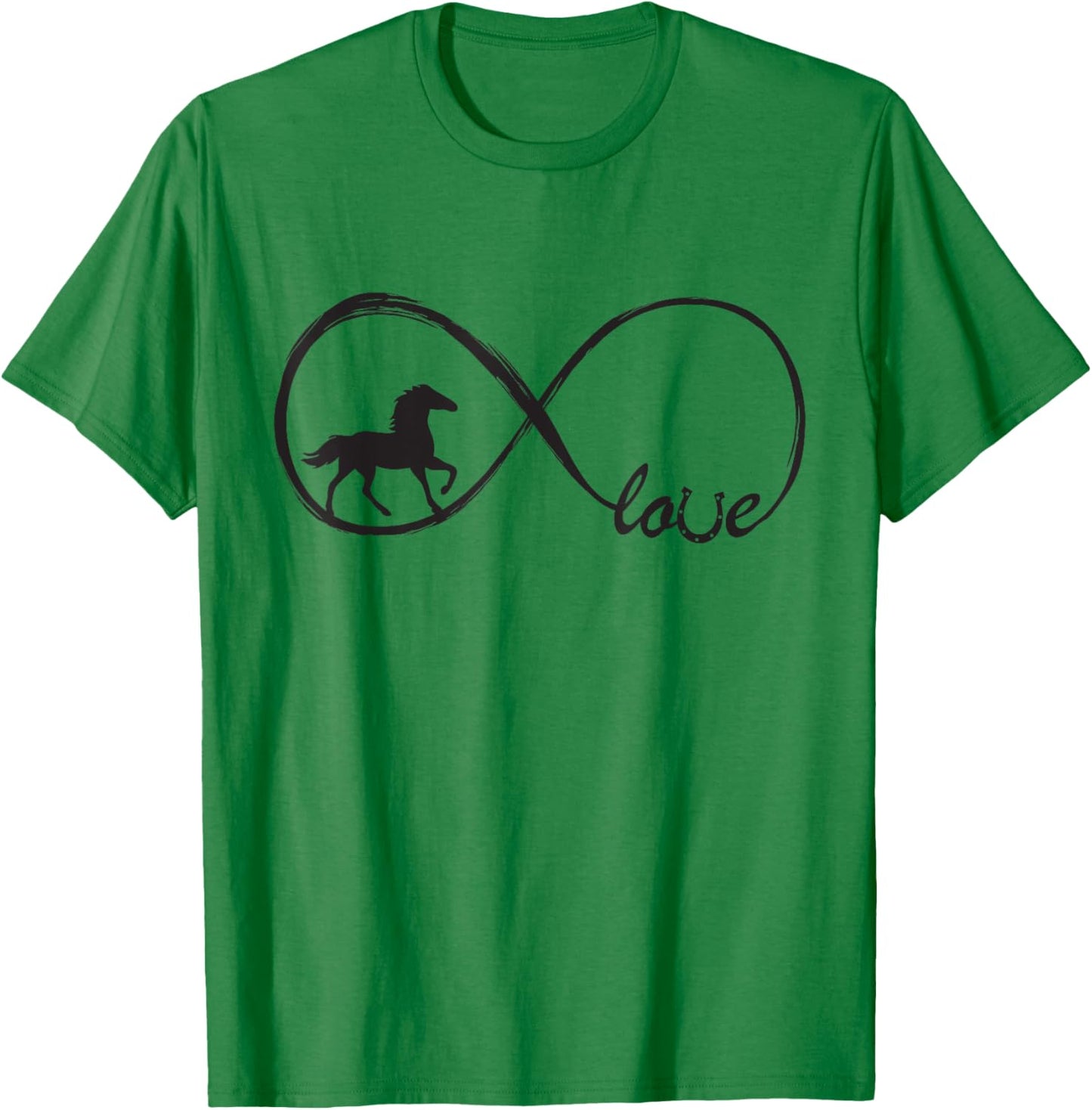 Horse Loving Girl Woman Equestrian Infinity Love Horses T-Shirt - T-Shirt | Irish Green