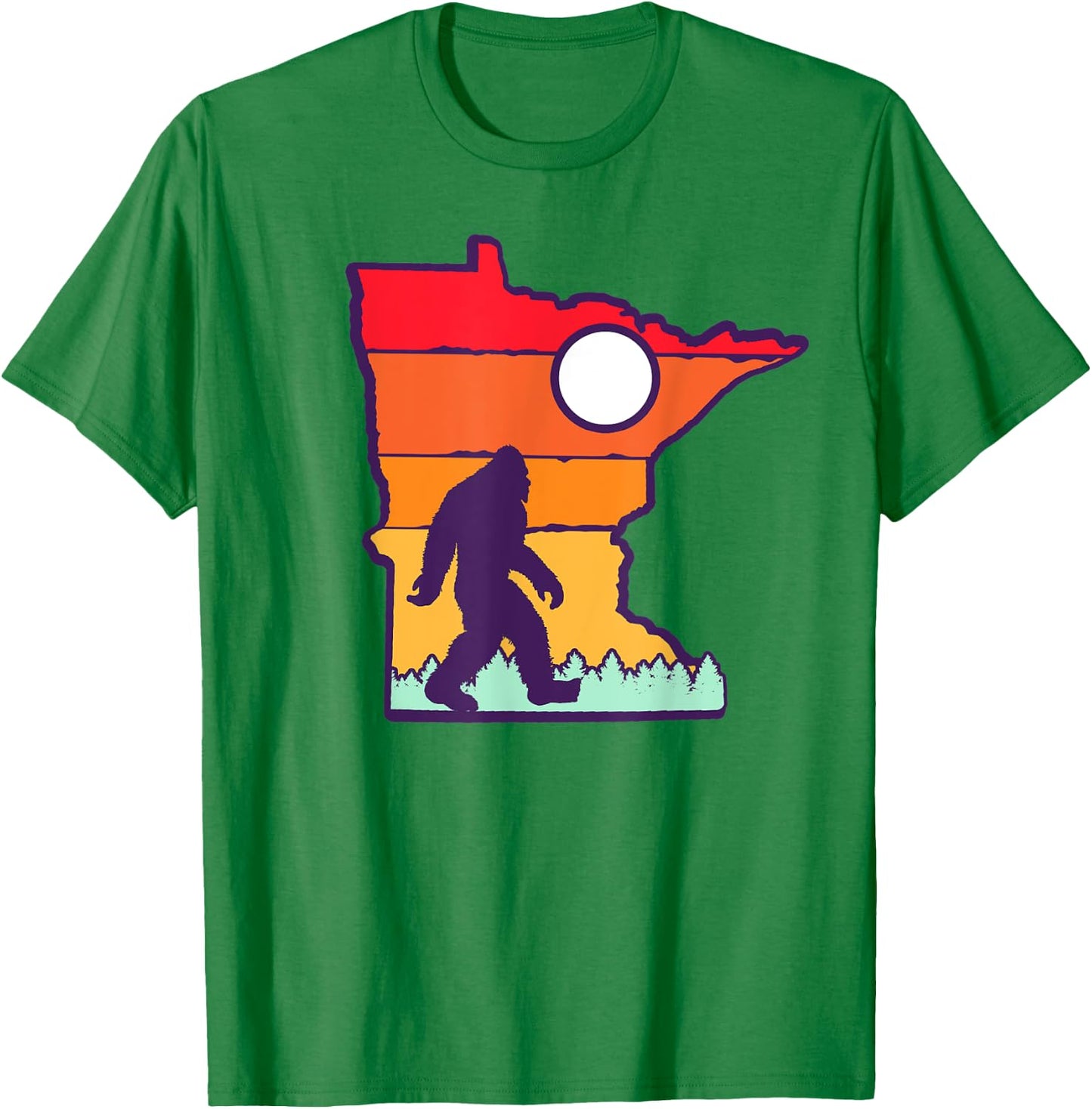 Minnesota Vintage Outdoor Bigfoot State Sasquatch Team Retro T-Shirt - T-Shirt | Irish Green