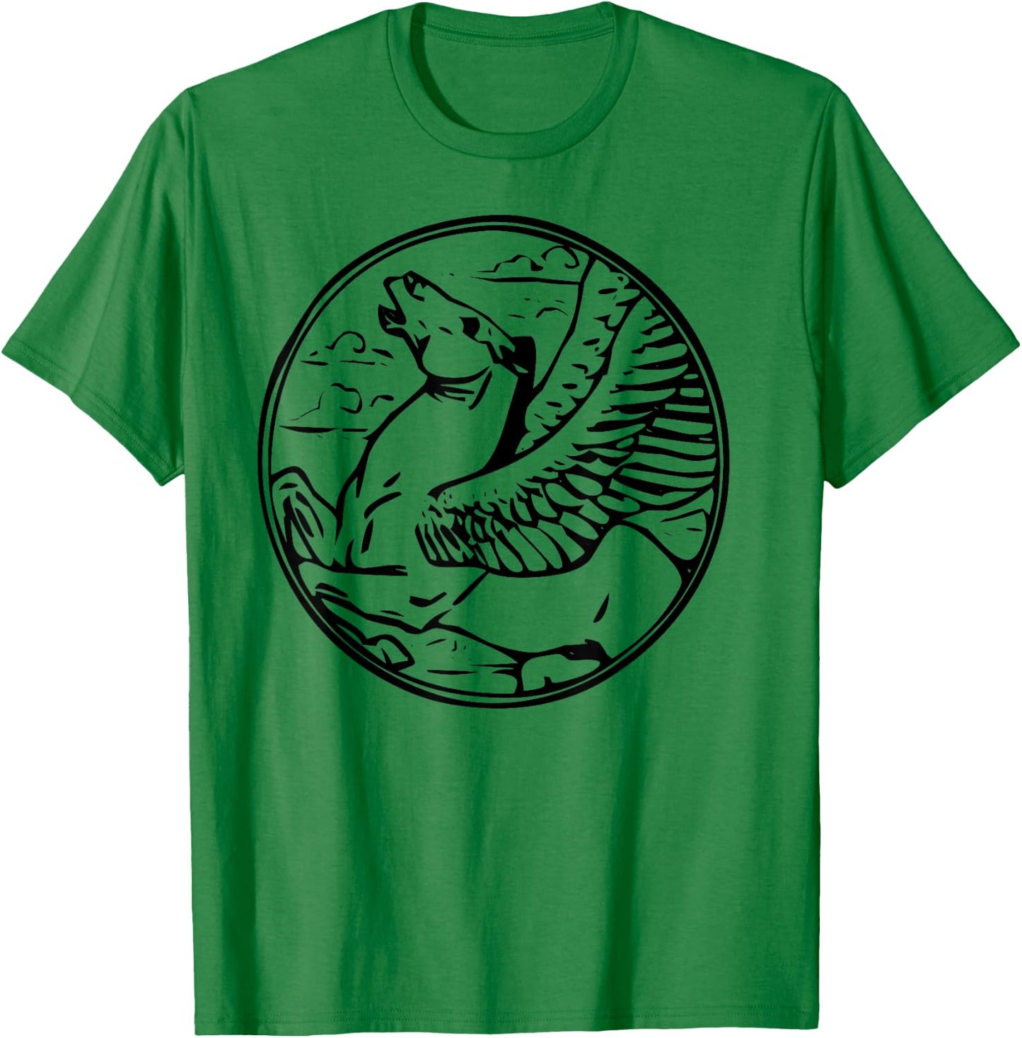 Pegasus Flying Winged Horse T-Shirt - T-Shirt | Irish Green