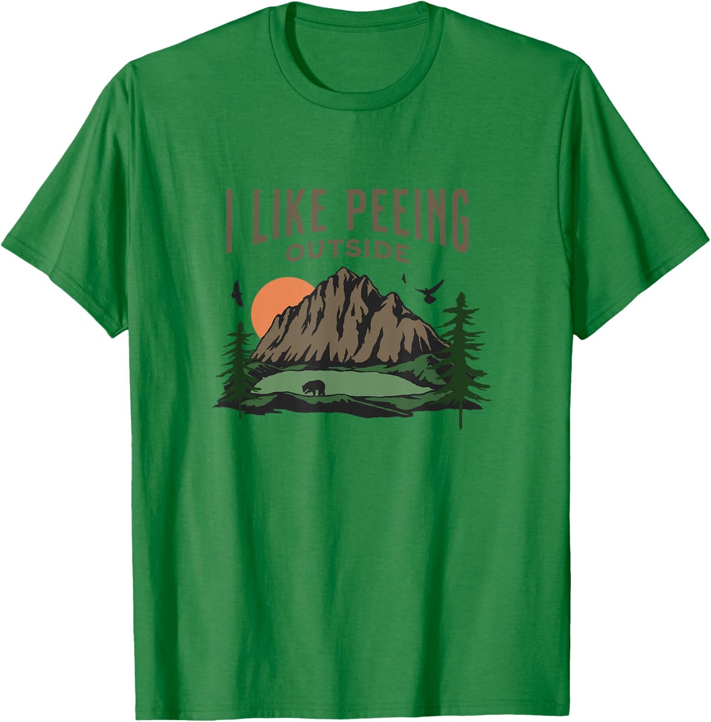 Josh's -Adults Grey Nature Small Classic Fit Crew Collar Short Sleeve T-Shirt - T-Shirt | Irish Green