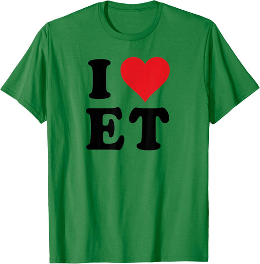 I Heart ET Initials I Love E.T. First And Last Name E T T-Shirt - T-Shirt | Irish Green