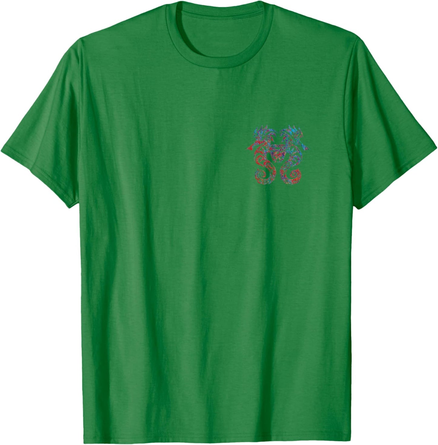 JCombs: Anna Maria Island, FL, Seahorses (Art on both sides) T-Shirt - T-Shirt | Irish Green