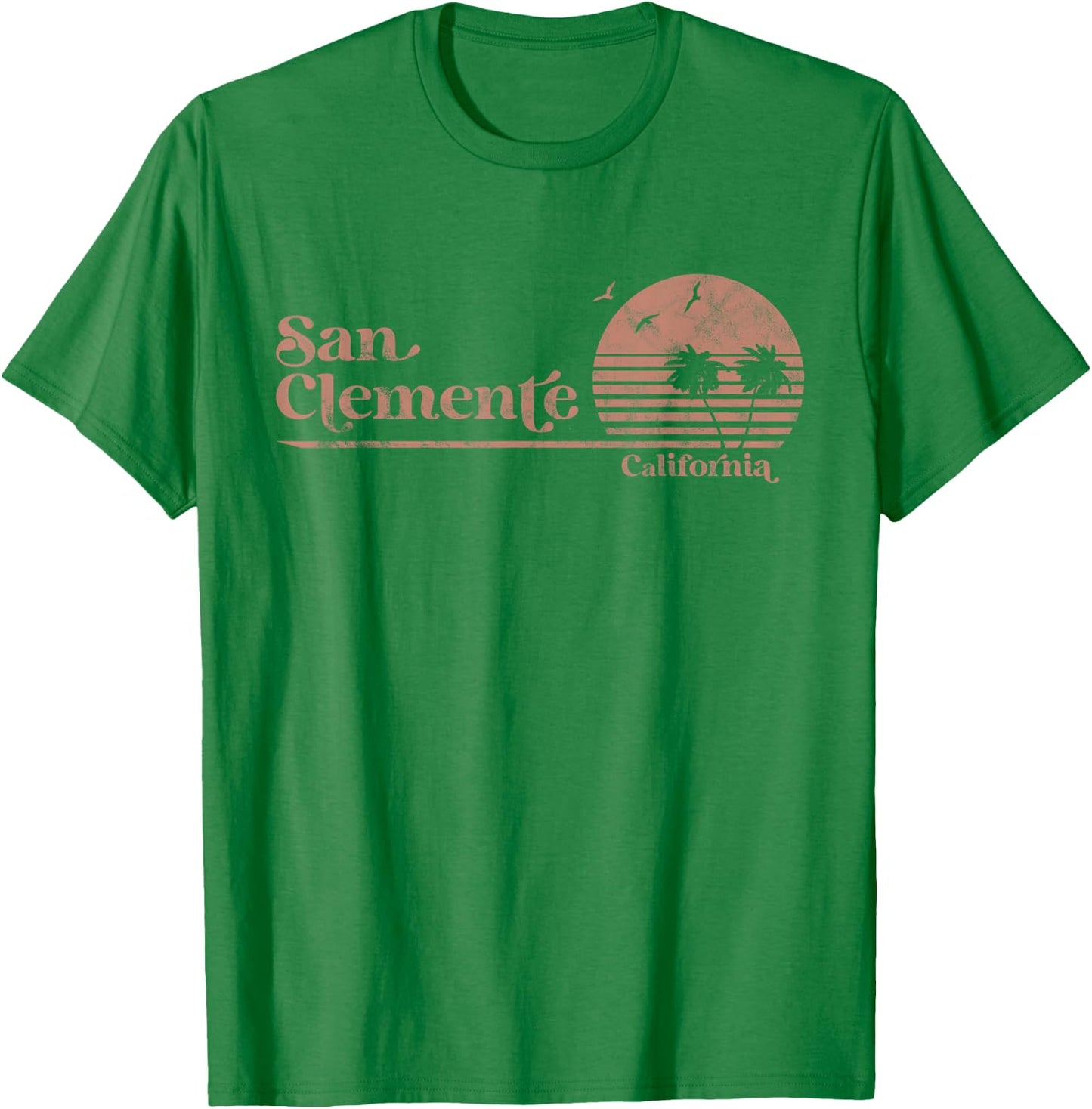 Vintage San Clemente California Palm Trees CA Retro T-Shirt - T-Shirt | Irish Green