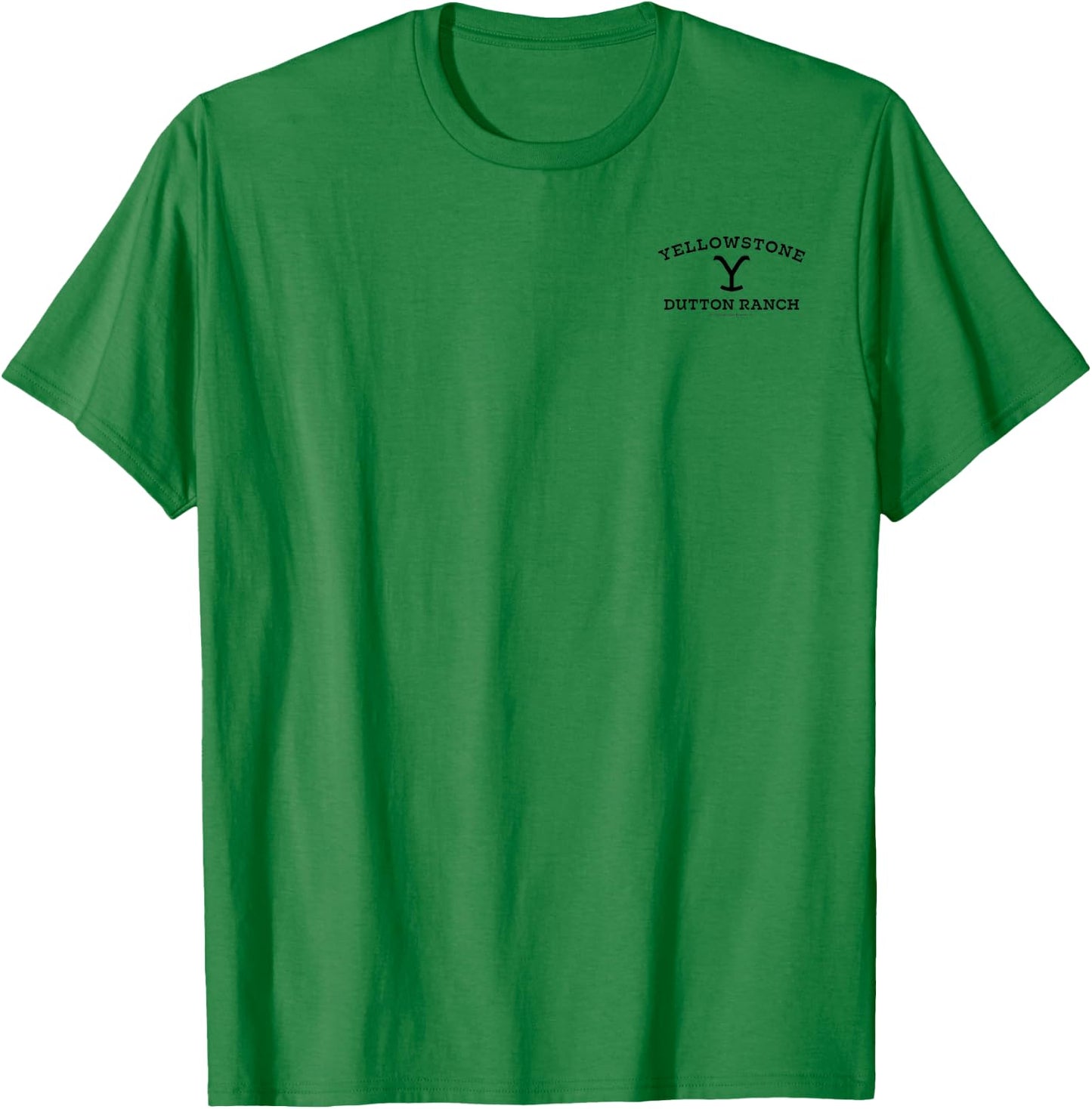 Yellowstone Dutton Ranch Black Pocket Logo T-Shirt - T-Shirt | Irish Green