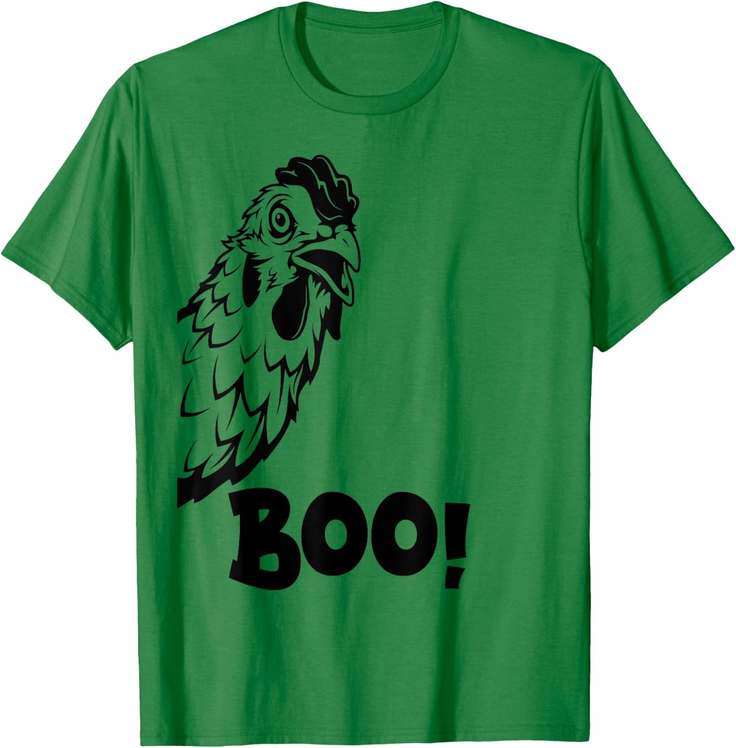 Boo Chiken Shirt Hen Hiding Peekaboo Scary Halloween Chicken T-Shirt - T-Shirt | Irish Green