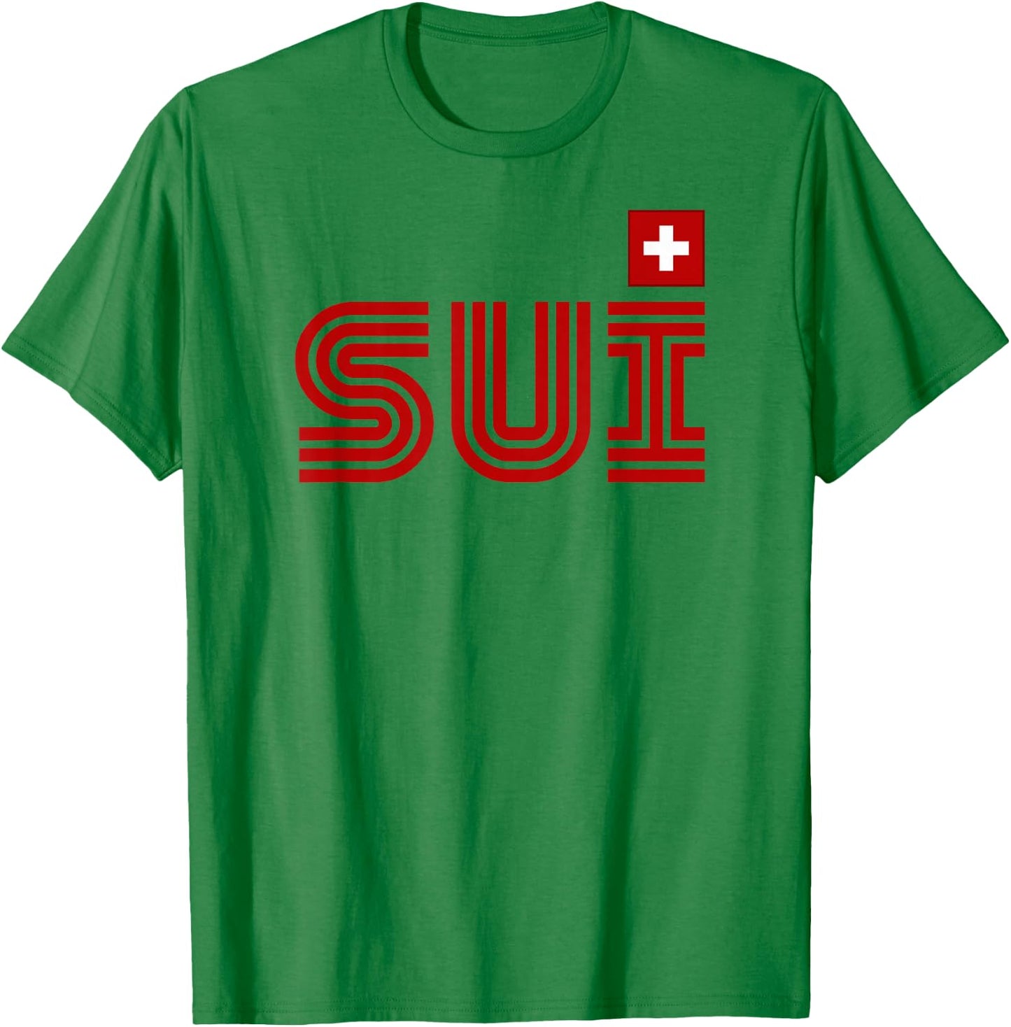 Switzerland Flag Retro International Country Swiss Pride T-Shirt - T-Shirt | Irish Green