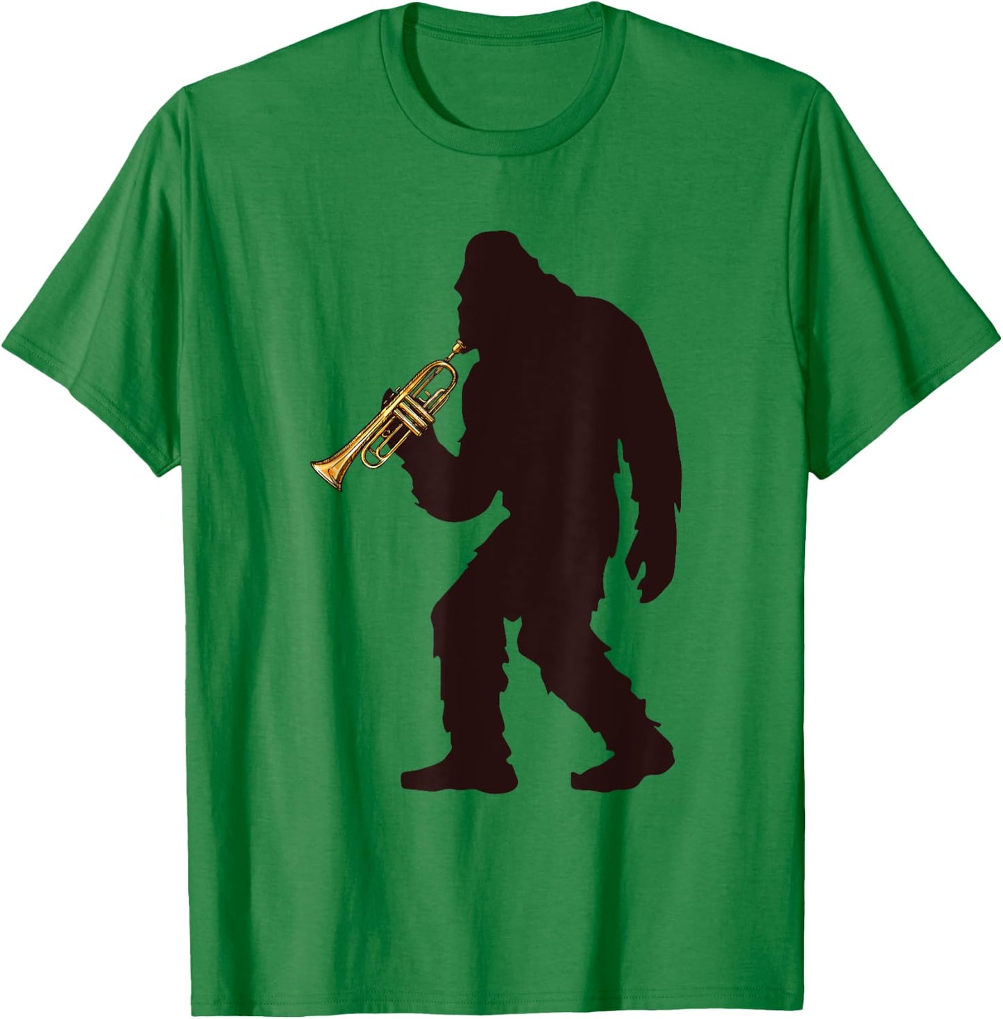 Bigfoot Playing Trumpet Music Funny Musical Instruments T-Shirt - T-Shirt | Irish Green