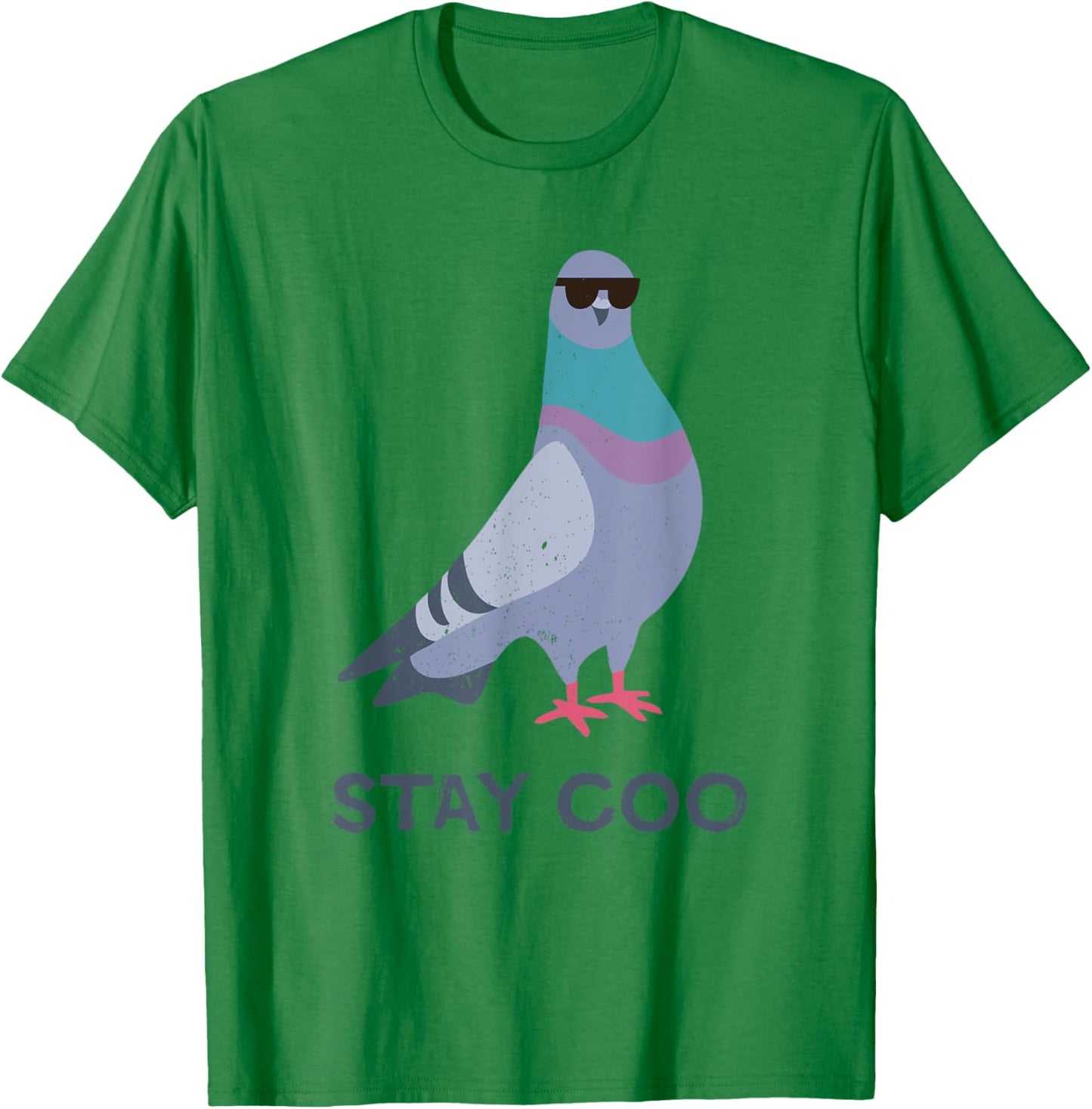 Stay Coo Pigeon Cool Birds and Pigeons with Sunglasses T-Shirt - T-Shirt | Irish Green