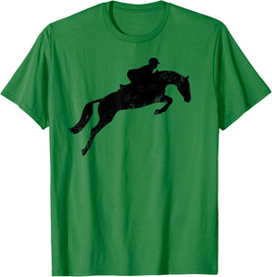 Horse Riding English Equestrian Hunter Jumper Shirt Grunge T-Shirt - T-Shirt | Irish Green