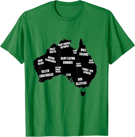 Funny Dangerous Animals of Australia T-Shirt - T-Shirt | Irish Green