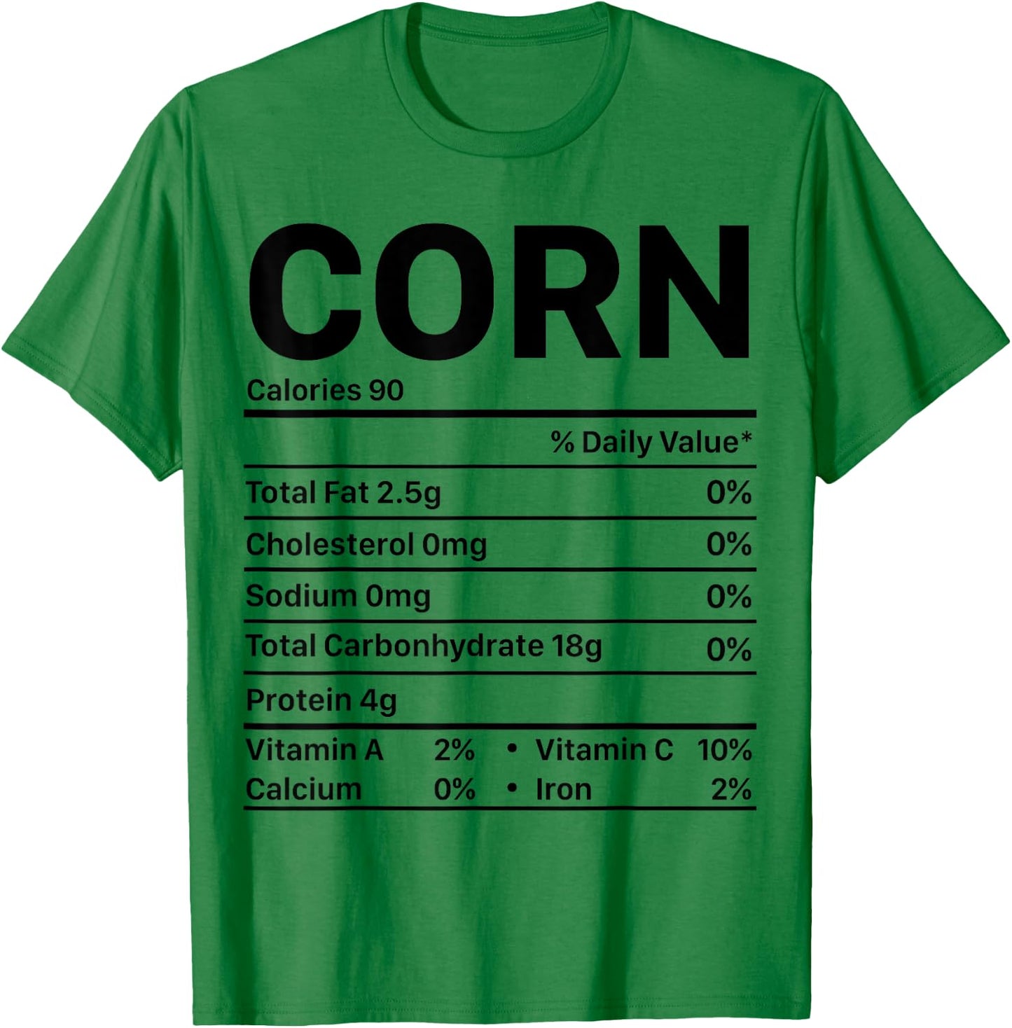 Corn Thanksgiving Nutrition Ingredients Nutritional Table T-Shirt - T-Shirt | Irish Green