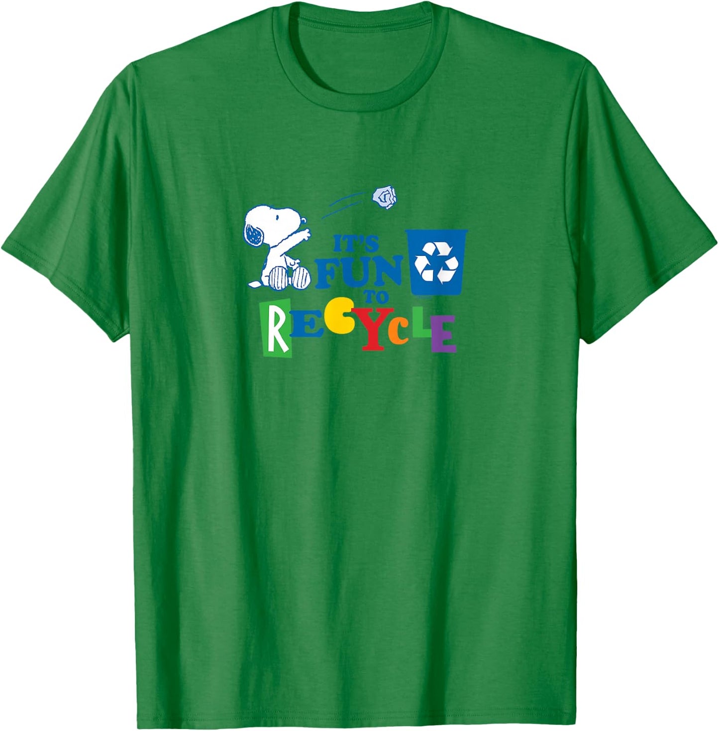 Peanuts - Snoopy Earth Day It's Fun To Recycle T-Shirt - T-Shirt | Irish Green