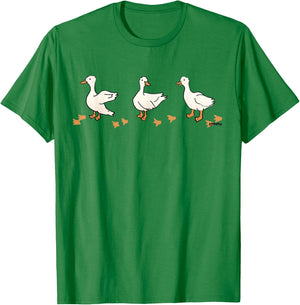 Ducks in a Row Cute Animal T-Shirt - T-Shirt | Irish Green