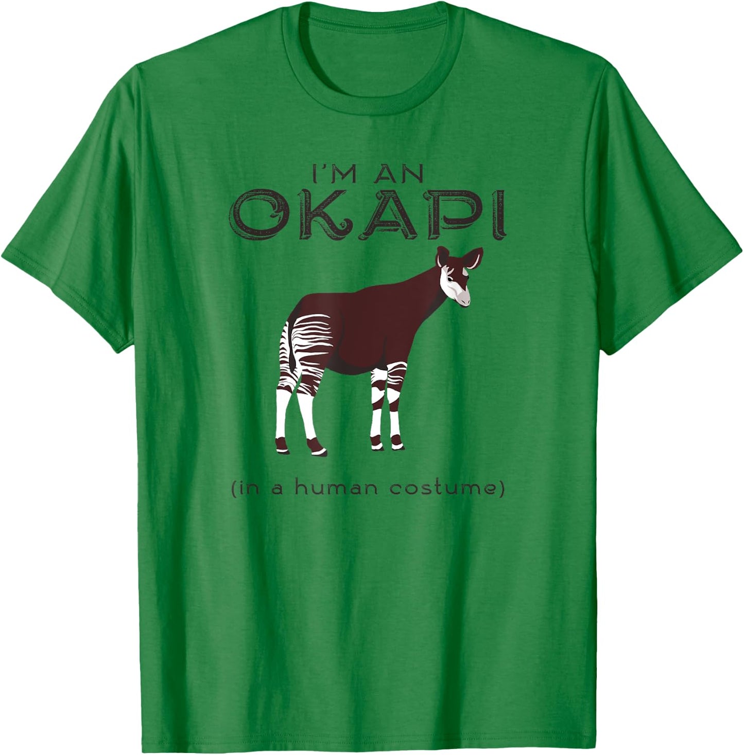 Okapi Human Costume Funny Okapis T-Shirt - T-Shirt | Irish Green