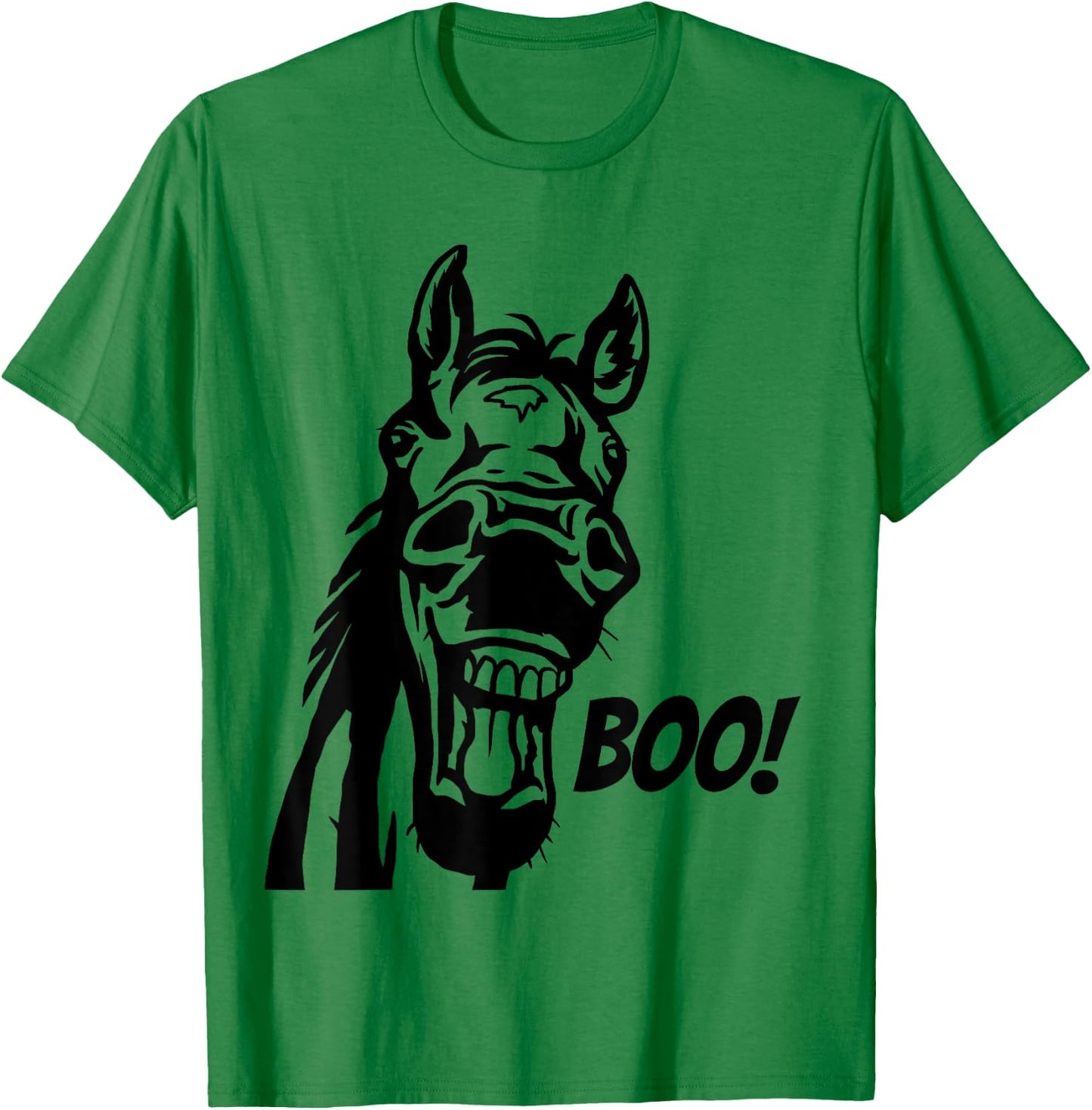 Boo! | Funny Hiding Horse Lover Peekaboo Halloween Horse T-Shirt - T-Shirt | Irish Green