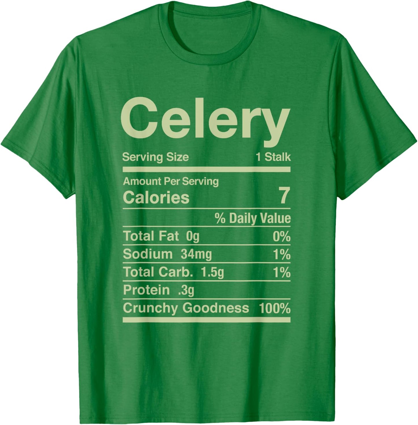 Celery Nutrition Facts Juice Vegetable Thanksgiving Matching T-Shirt - T-Shirt | Irish Green
