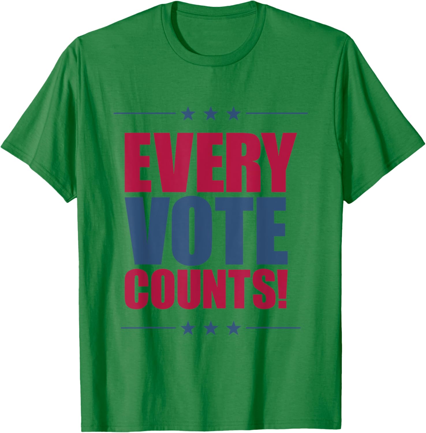 Vote Women Men Voice Counts Red Blue 2024 Election T-Shirt - T-Shirt | Irish Green