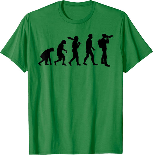 Photographer Evolution Funny Photograph Photo Photographers T-Shirt - T-Shirt | Irish Green