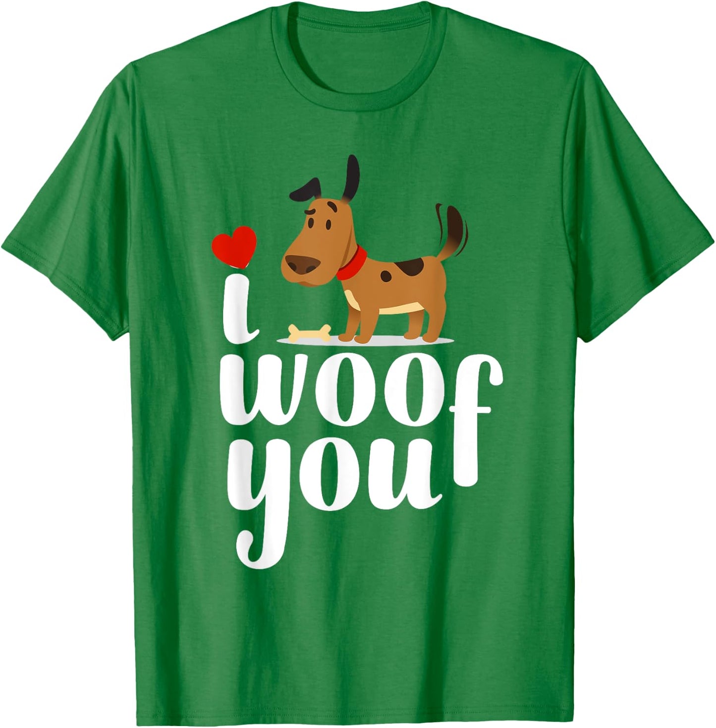 I Woof You Dog Love Valentine T-Shirt - T-Shirt | Irish Green