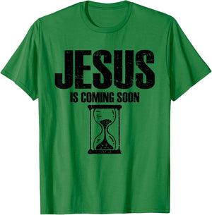 Jesus Is Coming Soon | Countdown Christian Jesus T-Shirt - T-Shirt | Irish Green