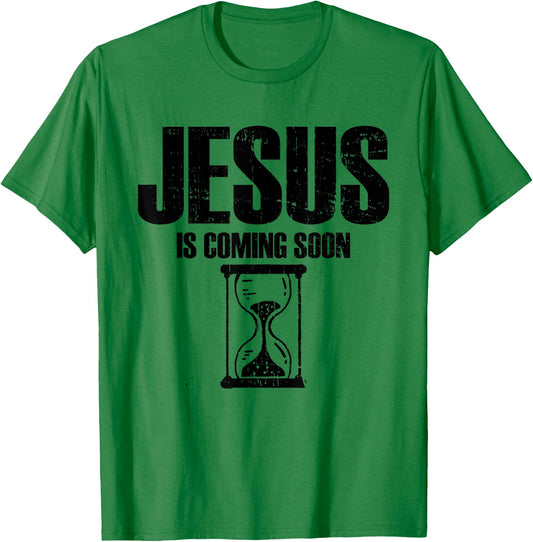 Jesus Is Coming Soon | Countdown Christian Jesus T-Shirt - T-Shirt | Irish Green