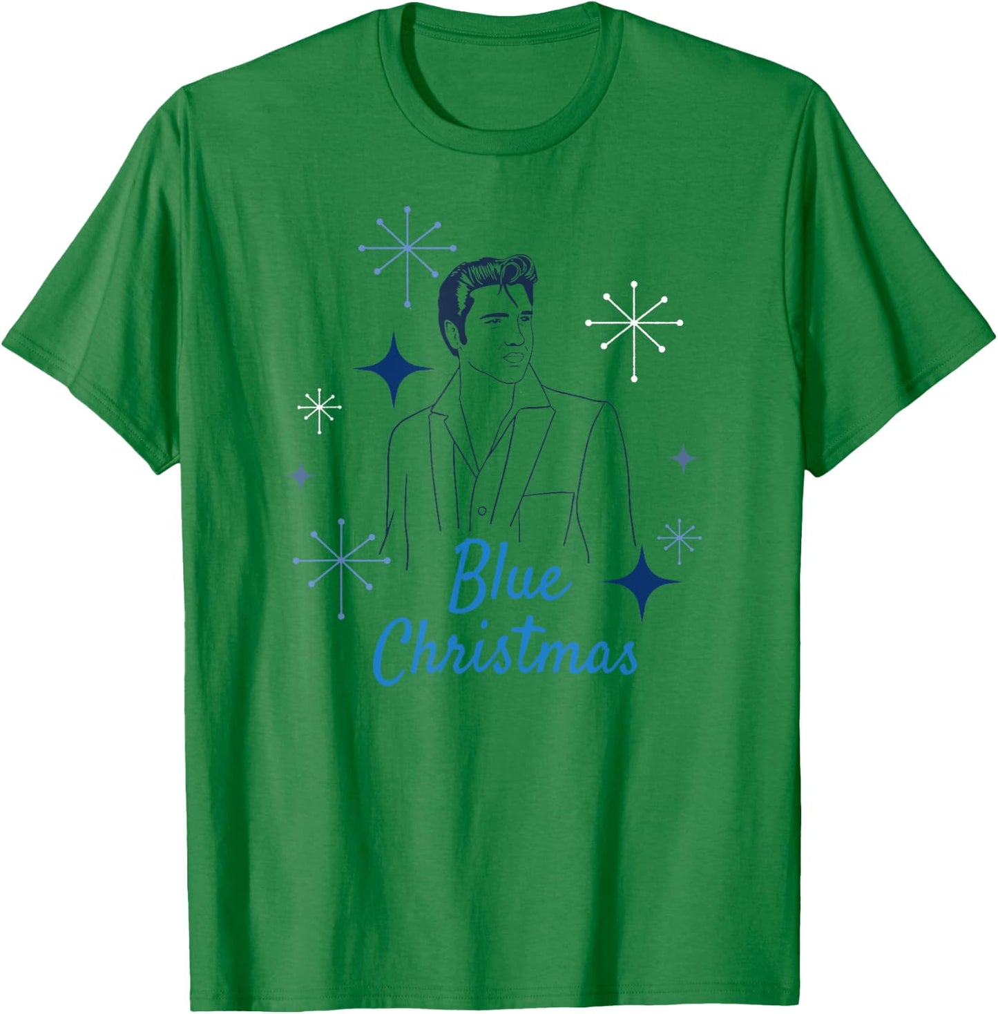 Elvis Presley Official Blue Christmas T-Shirt - T-Shirt | Irish Green
