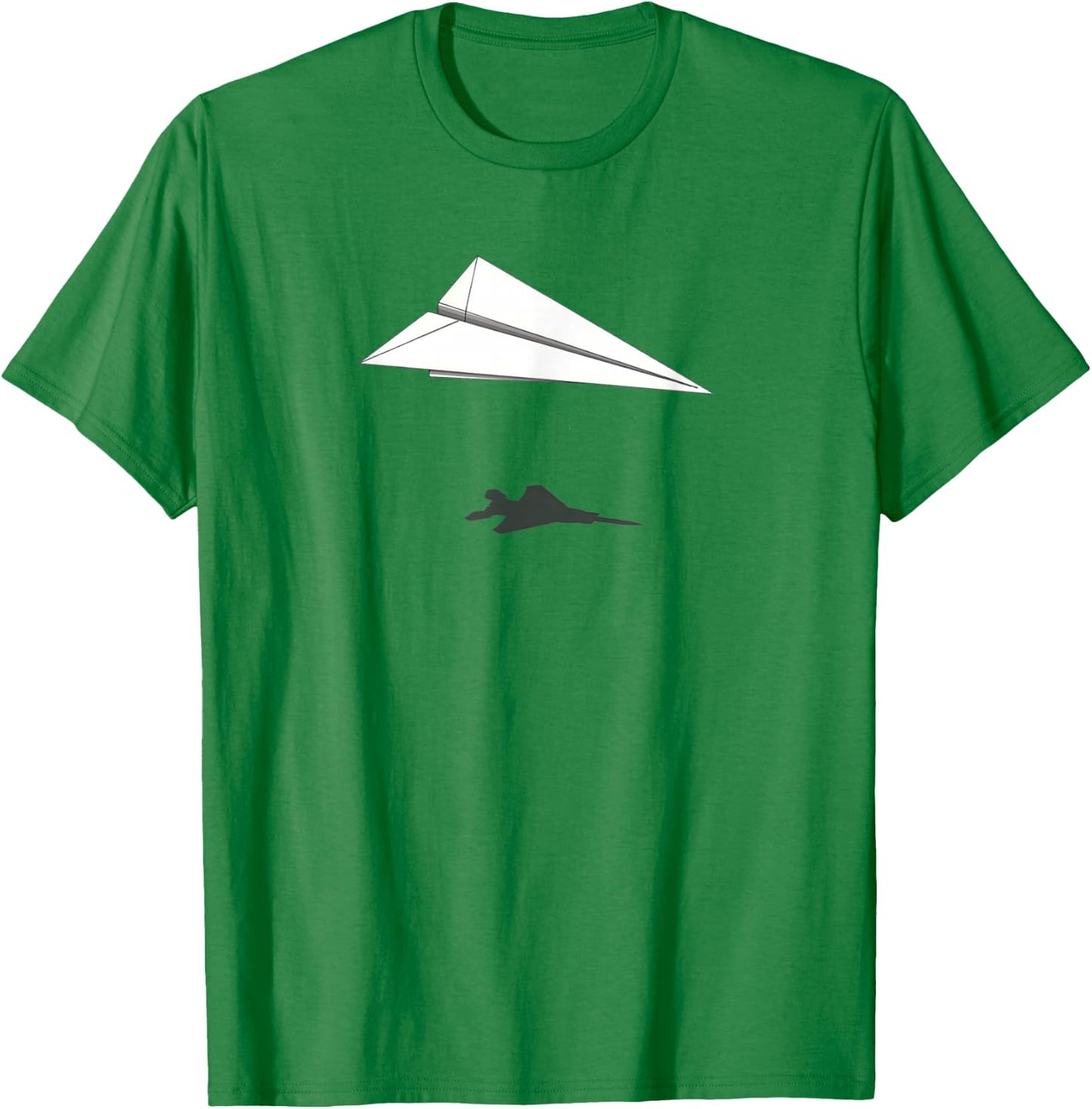 Paper Airplane Shadow F-15 Eagle T-Shirt - T-Shirt | Irish Green