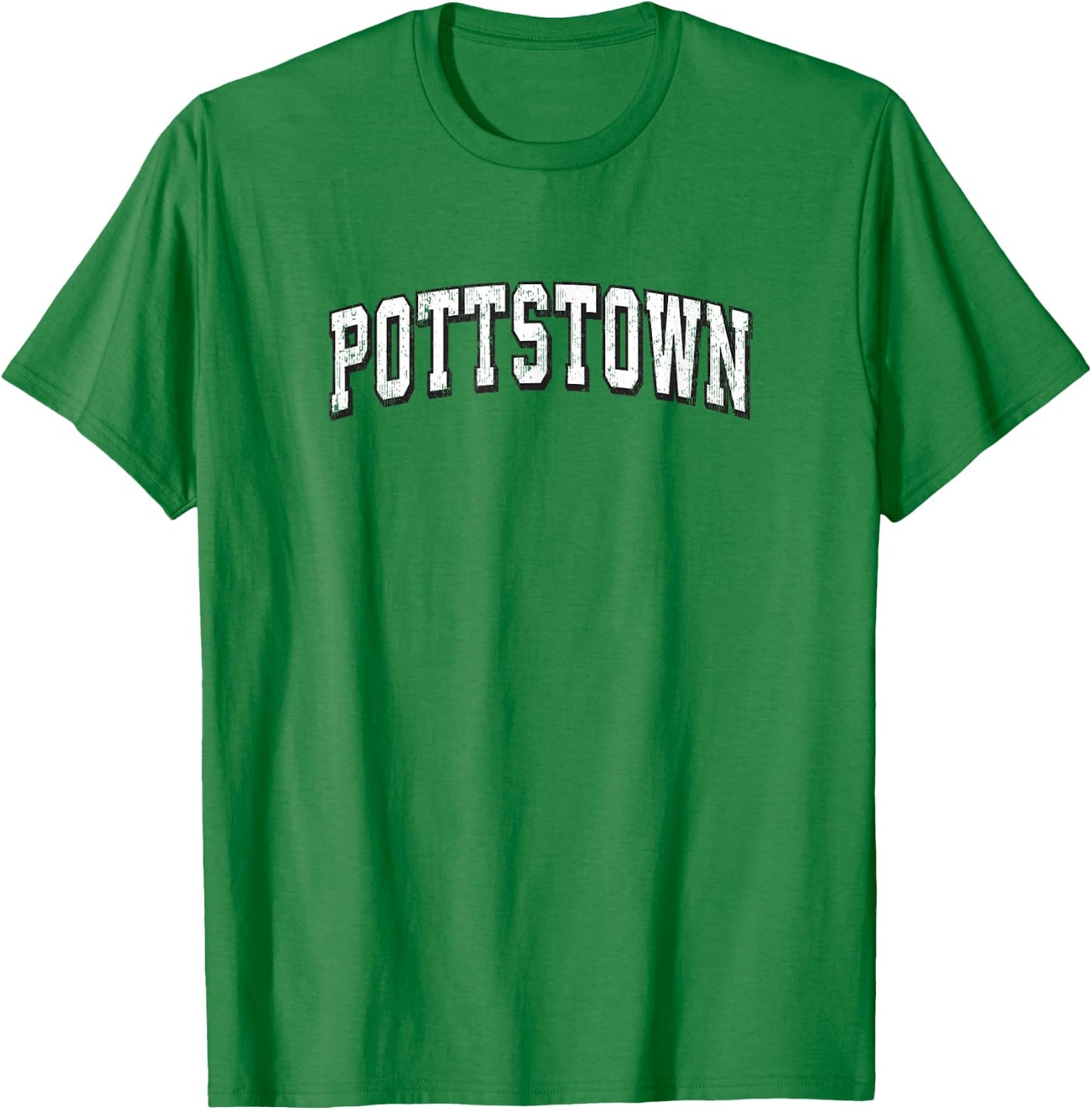 Pottstown Pennsylvania Vintage Athletic Sports B&W Print T-Shirt - T-Shirt | Irish Green