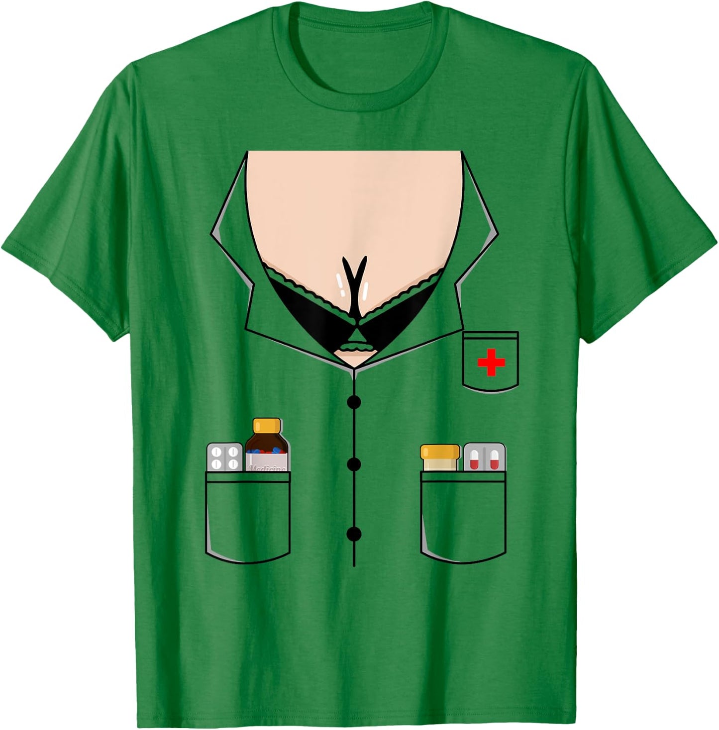 Sexy Nurse Boob Shirt Easy Halloween Costume T-Shirt - T-Shirt | Irish Green