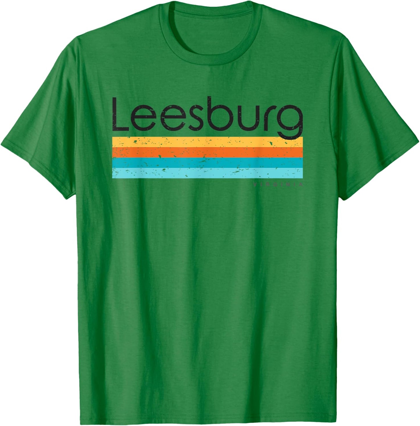Vintage Leesburg Virginia VA Retro Design T-Shirt - T-Shirt | Irish Green