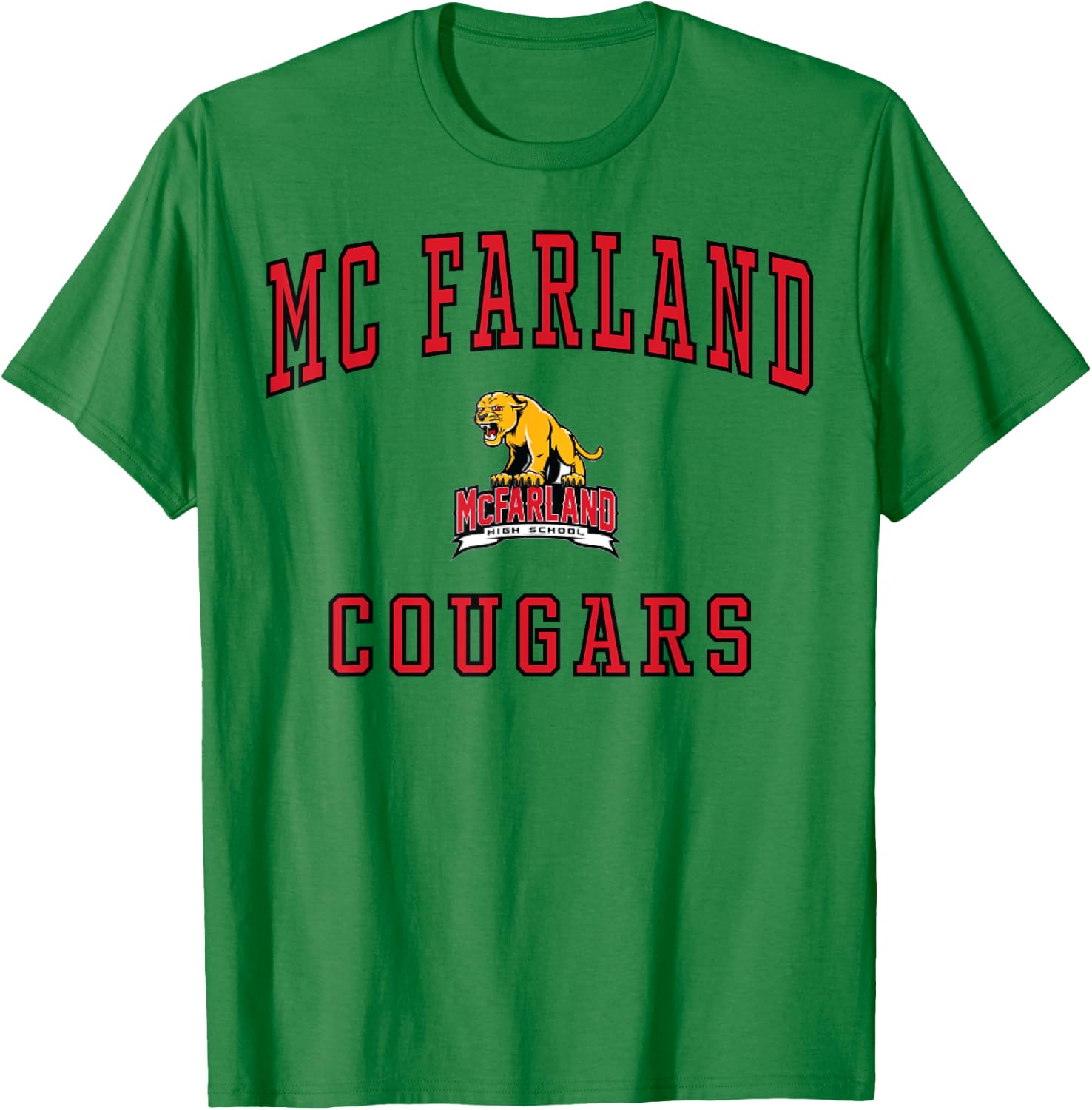 McFarland High School Cougars C1 T-Shirt - T-Shirt | Irish Green