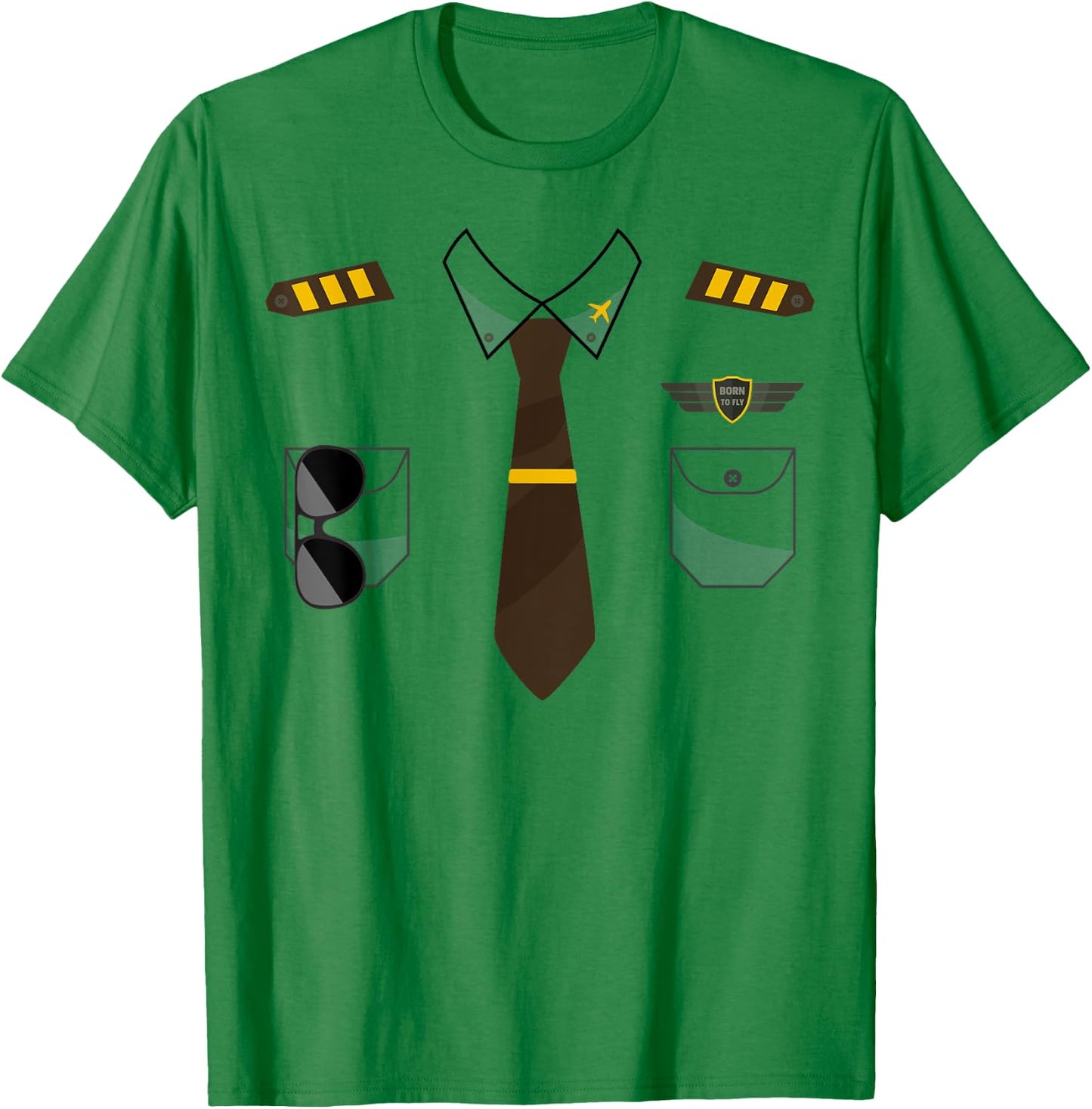 Pilot Costume Birthday Kids Airplane Pilot Halloween T-Shirt - T-Shirt | Irish Green