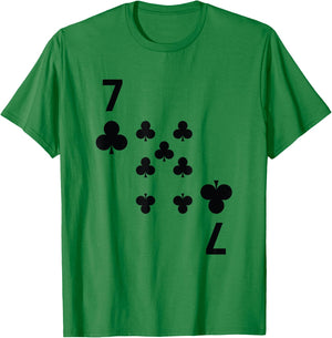 Seven of Clubs poker playing card costume shirt T-Shirt - T-Shirt | Irish Green