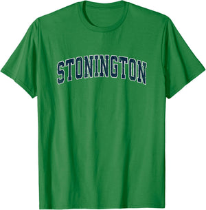 Stonington Connecticut CT Vintage Sports Design Navy Design T-Shirt - T-Shirt | Irish Green
