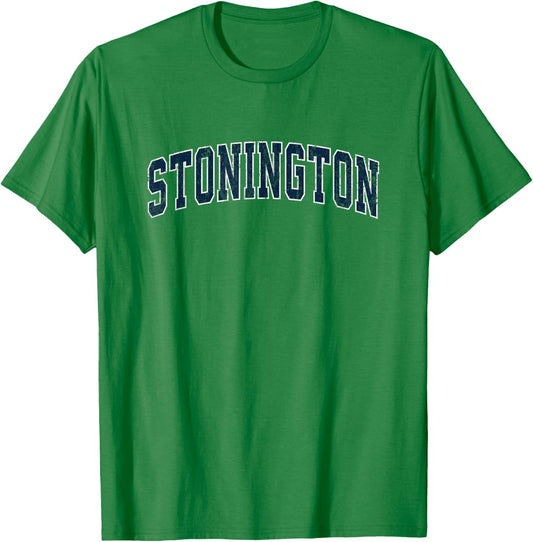 Stonington Connecticut CT Vintage Sports Design Navy Design T-Shirt - T-Shirt | Irish Green