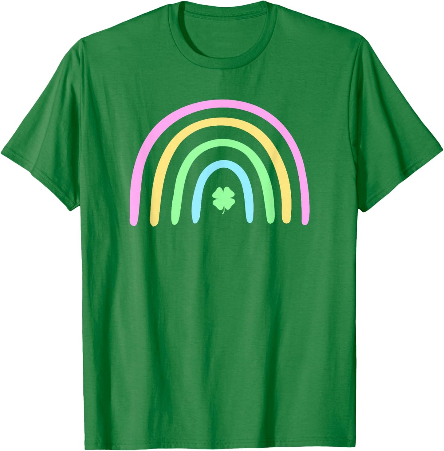 Four Leaf Clover Rainbow St Patrick's Day T-Shirt - T-Shirt | Irish Green