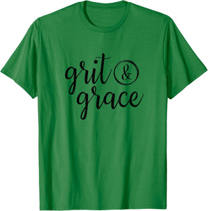 Grit & Grace Vintage Distressed Text T Shirt T-Shirt - T-Shirt | Irish Green