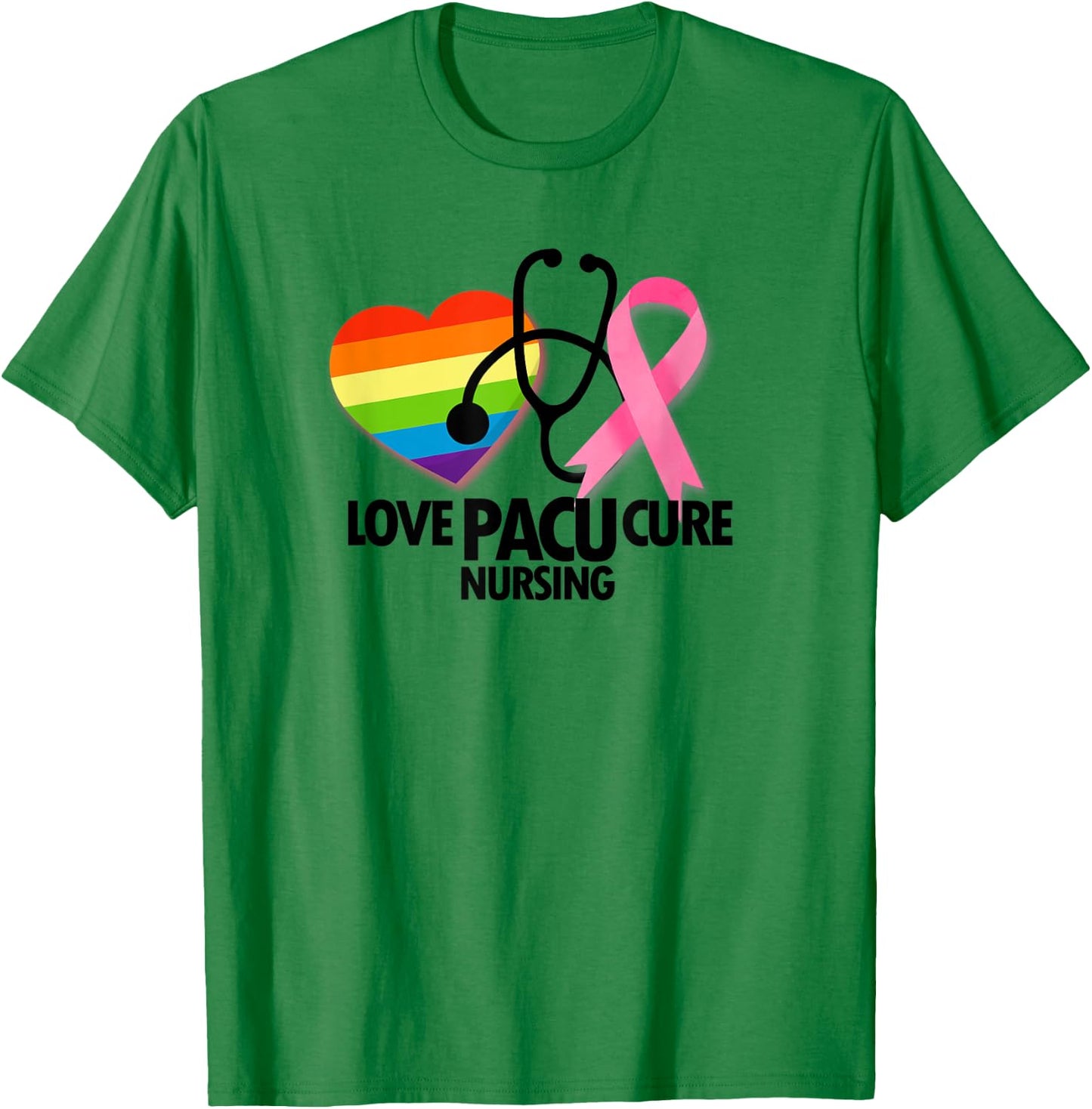 PACU Nurse RN Breast Cancer Awareness T-Shirt - T-Shirt | Irish Green