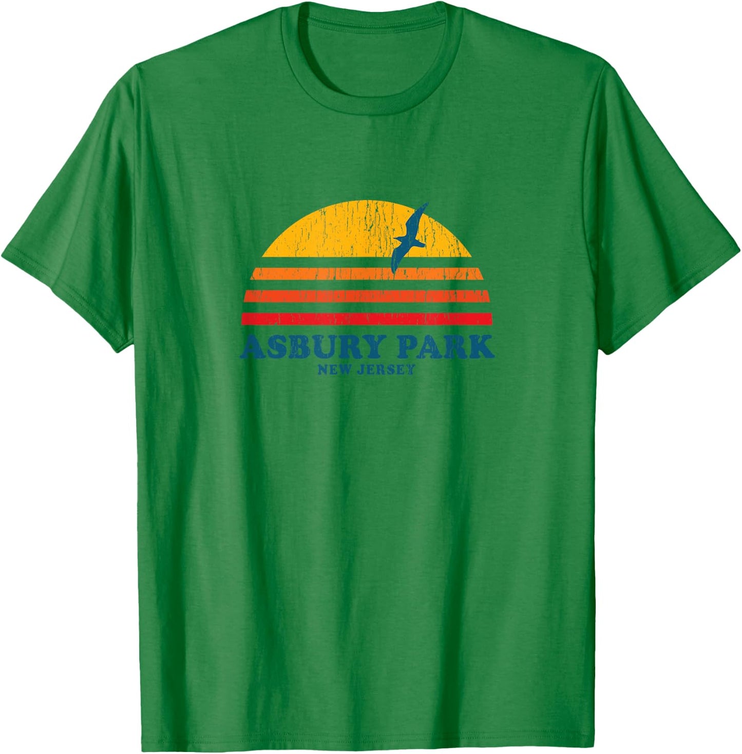 Asbury Park New Jersey NJ Vintage Graphic 70s T-Shirt - T-Shirt | Irish Green