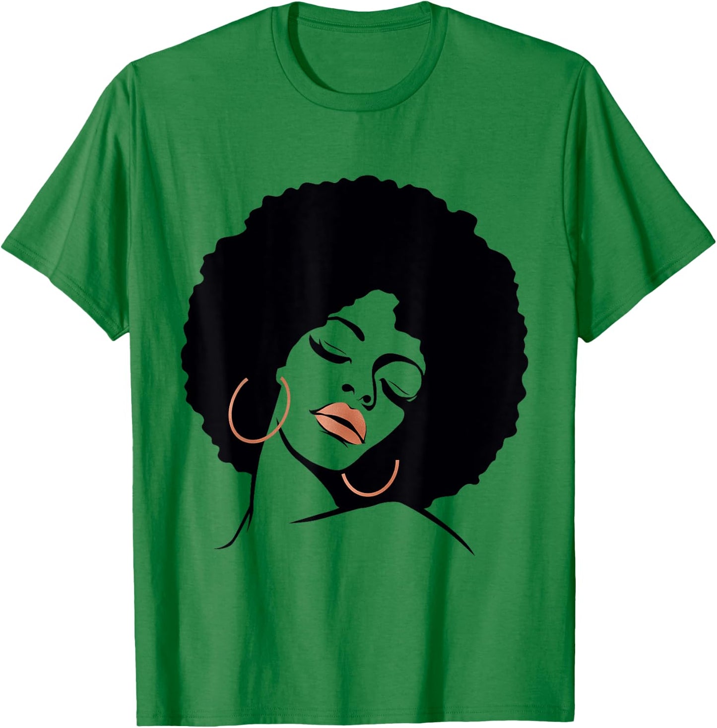 Black Girl Magic Shirt Natural Hair Afro Rose Gold Red Lips T-Shirt - T-Shirt | Irish Green
