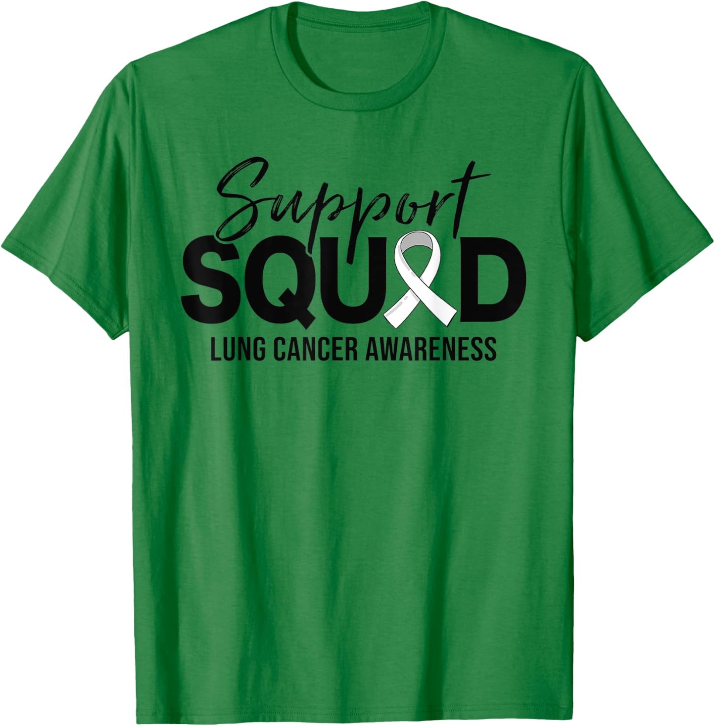 Support Squad Lung Cancer Awareness Support T-Shirt - T-Shirt | Irish Green