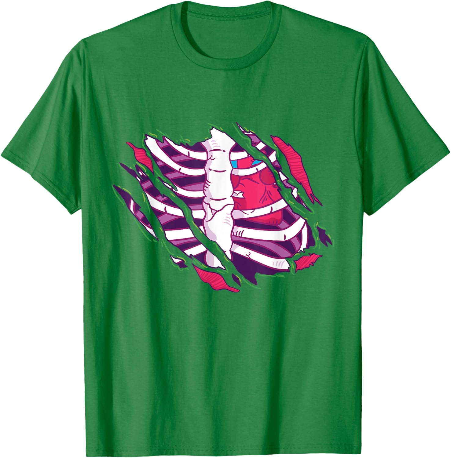 Zombie Ribcage Bones Costume T-Shirt - T-Shirt | Irish Green