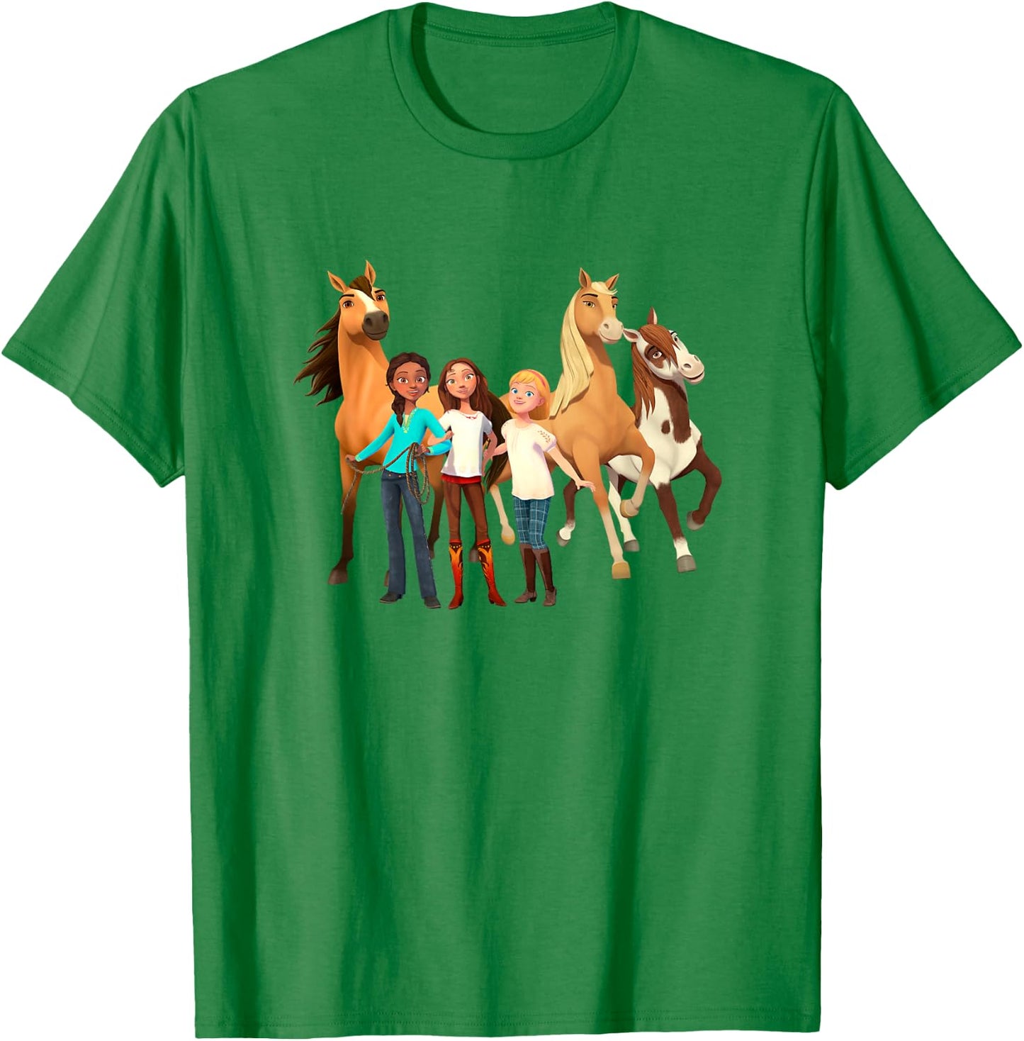 DreamWorks Spirit Riding Free - All Character T-Shirt - T-Shirt | Irish Green