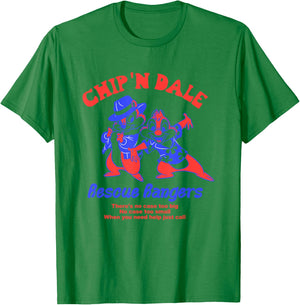 Disney Chip 'n Dale Rescue Rangers No Case Too Big Or Small T-Shirt - T-Shirt | Irish Green