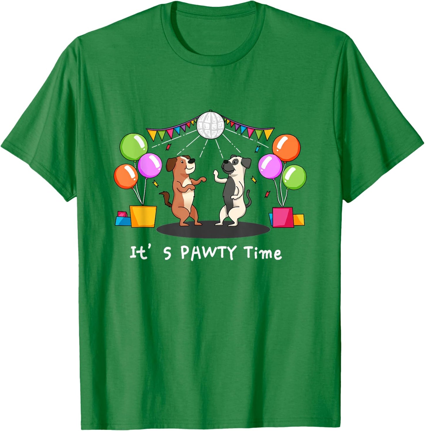 It's Pawty Time - Funny Dog Party Pun Women Girls Kids T-Shirt - T-Shirt | Irish Green