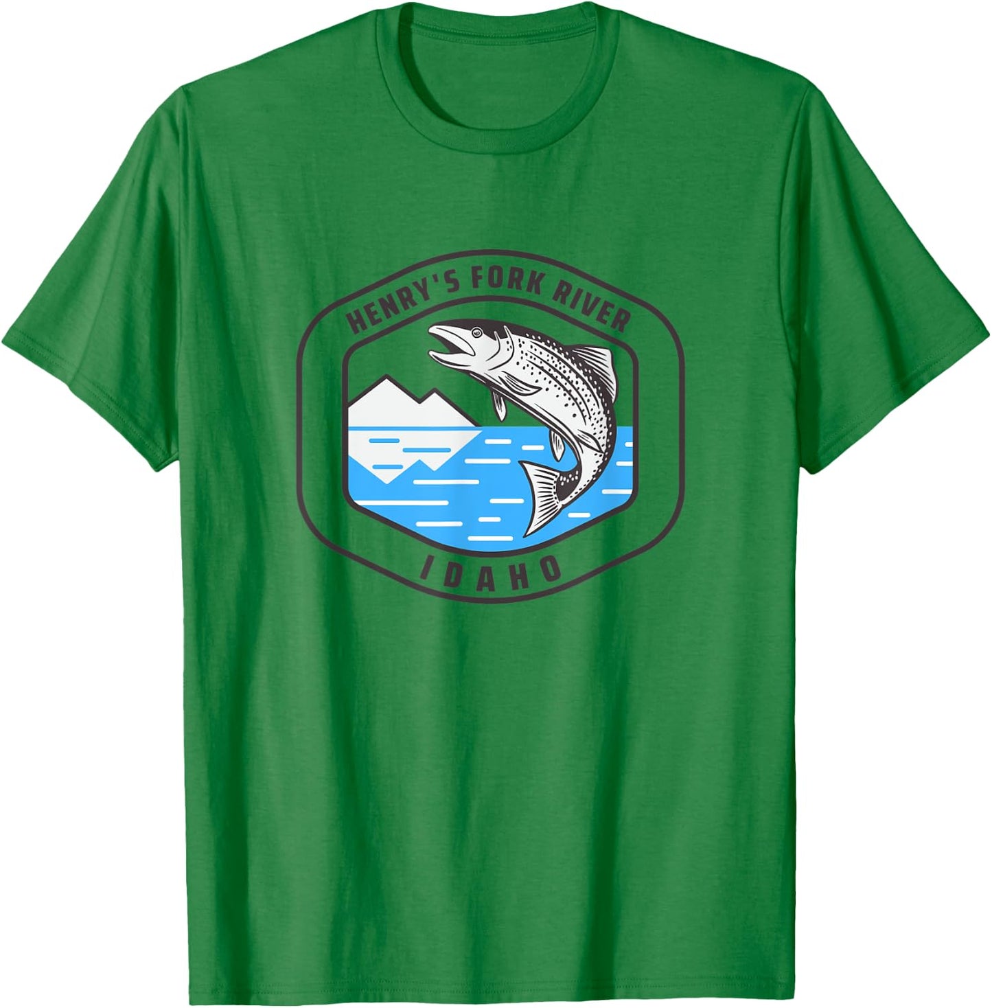 Henry's Fork River Idaho - Trout Fishing Fisherman T-Shirt - T-Shirt | Irish Green